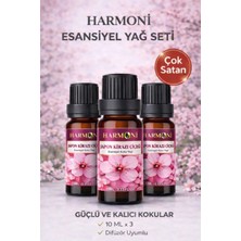 Harmoni Japon Kiraz Çiçeği Esansiyel Uçucu Koku 3x10ML Difüzör Esansı Buhurdanlık Yağı ve Oda Kokusu