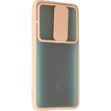 DS LLC Ieg™  Xiaomi Redmi Note 8 Pro Kılıf Palm Buzlu Kamera Sürgülü Silikon - Pembe