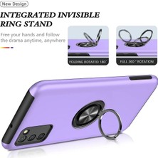 DS LLC Ieg™  Samsung Galaxy A02S Kılıf Elit Yüzüklü Kapak - Mor