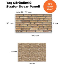 KnB Duvar Paneli ve Söve Incetaş Görünümlü  Strafor Duvar Paneli (12'li Paket)