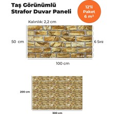 KnB Duvar Paneli ve Söve Taş Görünümlü Strafor Duvar Paneli (12'li Paket)