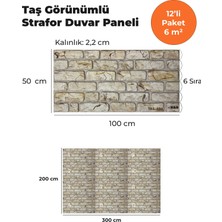 KnB Duvar Paneli ve Söve Taş Görünümlü Strafor Duvar Paneli (12'li Paket)