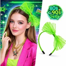 DS LLC 80’ler 90’lar Neon Yeşil Dantel Taç Fiyonklu
