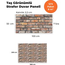 KnB Duvar Paneli ve Söve Taş Görünümlü Strafor Duvar Paneli (12'li Paket)