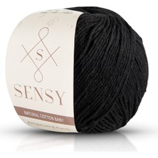 Sensy Premium Amigurumi İpi Punch Baby Soft Cotton Siyah 50 gr Geri Dönüşümlü Pamuk İp