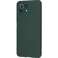 DS LLC Ieg™  Xiaomi Mi 11 Lite Kılıf Nano Içi Kadife Silikon - Koyu Yeşil
