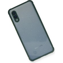 DS LLC Ieg™  Samsung Galaxy A02 Kılıf Miami Şeffaf Silikon - Koyu Yeşil