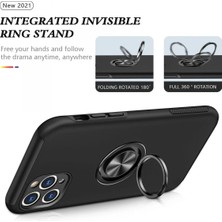 DS LLC Ieg™  Iphone 11 Pro Max Kılıf Elit Yüzüklü Kapak - Siyah