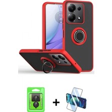 İlk El Grup Ieg™ Redmi Note 13 Pro 4g Kılıf Yörünge Çizgi - Siyah 3D Antistatik Seramik Nano Ekran Koruyucu + Siyah Raze Metal Kamera Lens