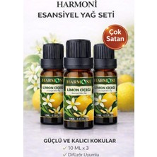 Harmoni Limon Çiçeği Esansiyel Uçucu Koku 3x10ML Difüzör Esansı Buhurdanlık Yağı ve Oda Kokusu