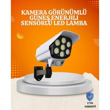 DS LLC Solar Şarjlı Hareket Sensörlü LED Dış Mekan Lambası Kamera Tasarımlı Güvenlik Işığı