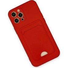 DS LLC Ieg™  Iphone 12 Pro Max Kılıf Kelvin Kartvizitli Silikon - Kırmızı