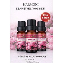 Harmoni Şakayık Çiçeği Esansiyel Uçucu Koku 3X10ML Difüzör Esansı Buhurdanlık Yağı ve Oda Kokusu