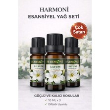 Harmoni Lilyum Çiçeği Esansiyel Uçucu Koku 3x10ML Difüzör Esansı Buhurdanlık Yağı ve Oda Kokusu