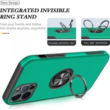 DS LLC Ieg™  Iphone 12 Pro Kılıf Elit Yüzüklü Kapak - Yeşil