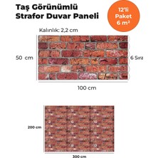 KnB Duvar Paneli ve Söve K&B Taş Görünümlü Strafor Duvar Paneli Tas-613 (12'li Paket)