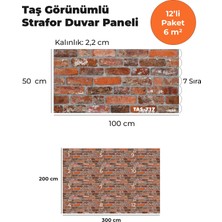 KnB Duvar Paneli ve Söve Taş Görünümlü Strafor Duvar Paneli (12'li Paket)