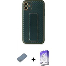İlk El Grup Ieg™ iPhone 12 Kılıf Yörünge Yansıma - Siyah Bilvis 5in1 3D Magic Cam Ekran Koruyucu + Gümüş Shine Kamera Lens Koruma Cam