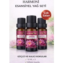 Harmoni Lotus Çiçeği Esansiyel Uçucu Koku Yağı Buhurdanlık Yağı Difüzör Esansı Ortam Oda Kokusu 3X10ML