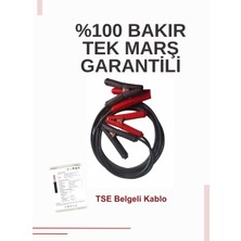 Saf Bakır (Belgeli) Akü Takviye Kablosu-3m