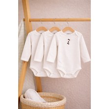 Qr Baby %100 Pamuklu Yenidoğan & Bebek Uzun Kollu Body 3'lü Ekonomik Paket