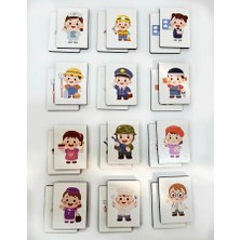 heptex Ahşap Meslekler Eşleştirme Kartları – Eğitici ve Eğlenceli Öğrenme Seti 