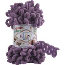 Alize Puffy 437 Mor 100 gram Mikropolyester Yumuşak ve Hızlı Örgü İpliği Mum Işığı Renk Seçeneği