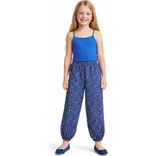 Lovetti Minik Çiçek Iki Iplik Kız Çocuk Desenli Cepli Eşofman Altı