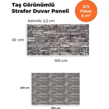 KnB Duvar Paneli ve Söve Oymataş Görünümlü  Strafor Duvar Paneli (12'li Paket)