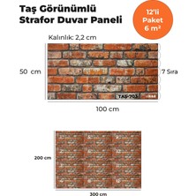 KnB Duvar Paneli ve Söve Taş Görünümlü Strafor Duvar Paneli (12'li Paket)