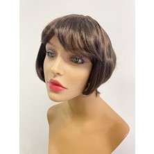 Prenses Peruk Kısa Küt Kahküllü Sentetik Saç Peruk