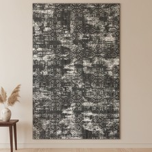 Ottofis Laura Koleksiyonu 3.5m² 150x230cm Bej-Gri Renk Akrilik Iplik Saçaksız Makine Dokuma Halı