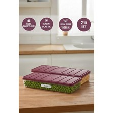 Selka Home 2 Adet 1 Lt. Nora Organizer Buzdolabı Buzluk Düzenleyici Saklama Kabı