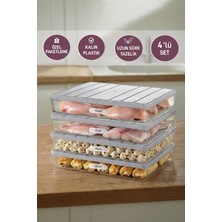 Selka Home 4 Adet 2,25 Lt. Nora Organizer Buzdolabı Buzluk Düzenleyici Saklama Kabı