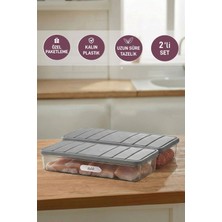 Selka Home 2 Adet 1 Lt. Nora Organizer Buzdolabı Buzluk Düzenleyici Saklama Kabı