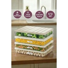 Selka Home 4 Adet 2,25 Lt. Nora Organizer Buzdolabı Buzluk Düzenleyici Saklama Kabı