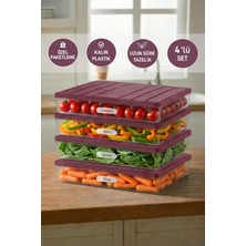 Selka Home 4 Adet 2,25 Lt. Nora Organizer Buzdolabı Buzluk Düzenleyici Saklama Kabı