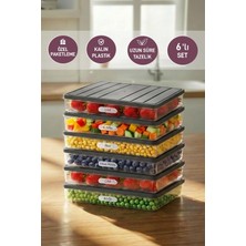 Selka Home 6 Adet 2,5 Lt. Nora Organizer Buzdolabı Buzluk Düzenleyici Saklama Kabı