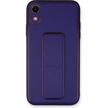 DS LLC Iphone Xr Kılıf Coco Deri Standlı Kapak - Mor