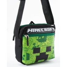 Trg Polo Mineecraft Creeper Çocuk Omuz Çantası –3 Bölmeli–su Geçirmez Kumaş(21×16×6 Cm)