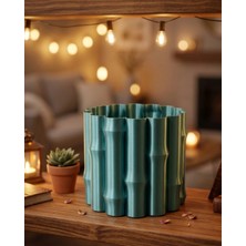 Butik Mey Ithalat® Parlak Yeşil Dekoratif Vazo Modern Tasarım Şık Masa Üstü Aksesuar