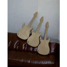heptex Boyamaya Uygun Ahşap Oyuncak Gitar 3 Adet
