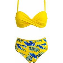 Sailor Moda Dönmeli Yüksek Bel Bikini Takım