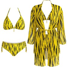 Sailor Moda Kaftan Pareolu Üçgen Brezilyan Kesim Bikini Takım