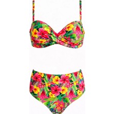 Sailor Moda Dönmeli Yüksek Bel Bikini Takım