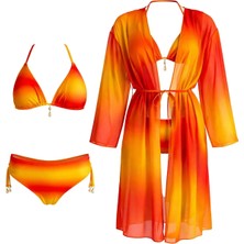 Sailor Moda Kaftan Pareolu Üçgen Brezilyan Kesim Bikini Takım