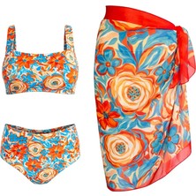 Sailor Moda Pareolu Straplez Askılı Bikini Takım