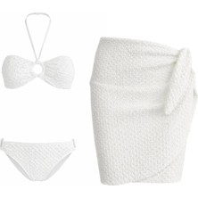 Sailor Moda Pareolu Halkalı Straplez Bikini Takım