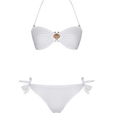 Sailor Moda Aksesuarlı Bağcıklı Straplez Bikini Takım
