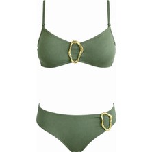 Sailor Moda Straplez Oval Aksesuarlı Kadın Bikini Takım